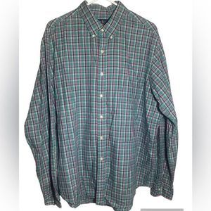 Ralph Lauren Green Pink Square Plaid Long Sleeve Dress Shirt Size‎ XXL